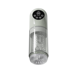 11.31'' Jade Green Rechargeable Male Masturbator - 7 Thrusting + 7 Rotating + 7 Sucking + 7 Vibrating Modes