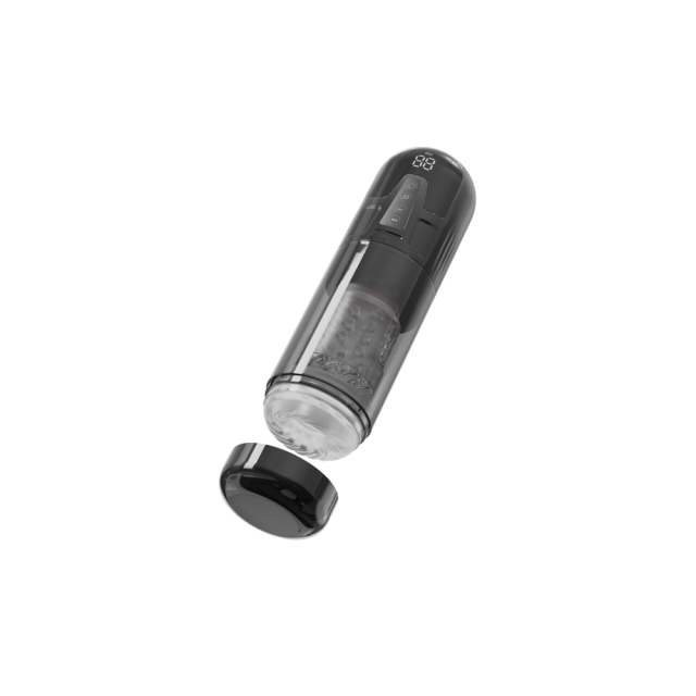 11.31'' Grey Rechargeable Male Masturbator - 7 Thrusting + 7 Rotating + 7 Sucking + 7 Vibrating Modes