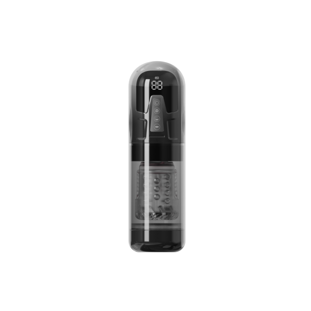 11.31'' Grey Rechargeable Male Masturbator - 7 Thrusting + 7 Rotating + 7 Sucking + 7 Vibrating Modes