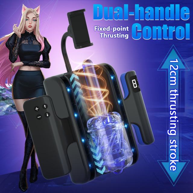10.56'' Black Rechargeable Male Masturbator – Multi-Stroke Telescopic Function