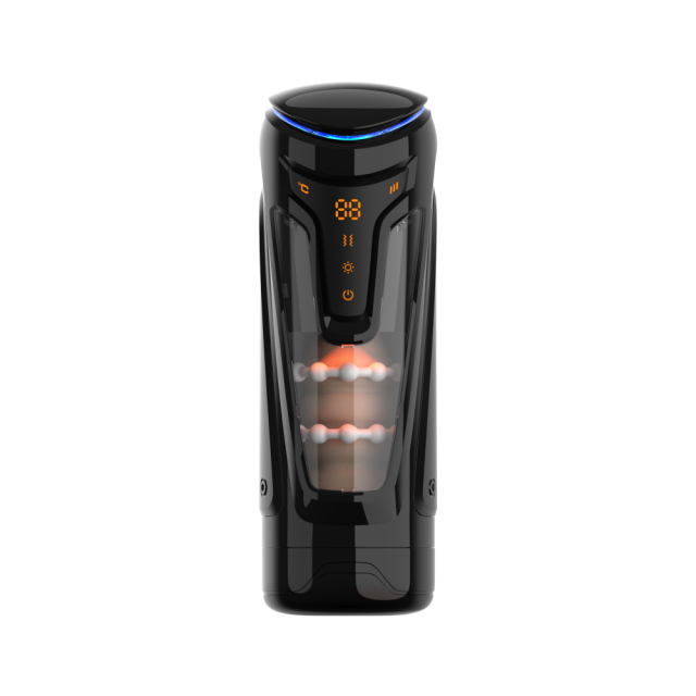 Dark Gray Automatic Male Masturbators - 8 Thrusting + 2 Heating Modes