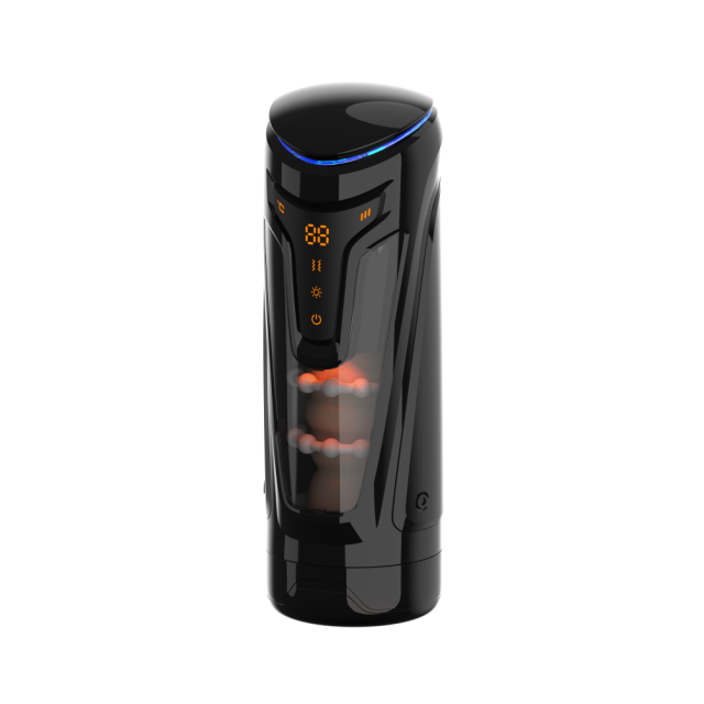 Dark Gray Automatic Male Masturbators - 8 Thrusting + 2 Heating Modes