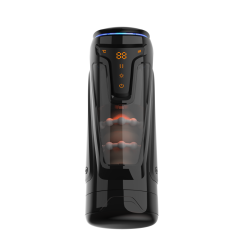 Dark Gray Automatic Male Masturbators - 8 Thrusting + 2 Heating Modes