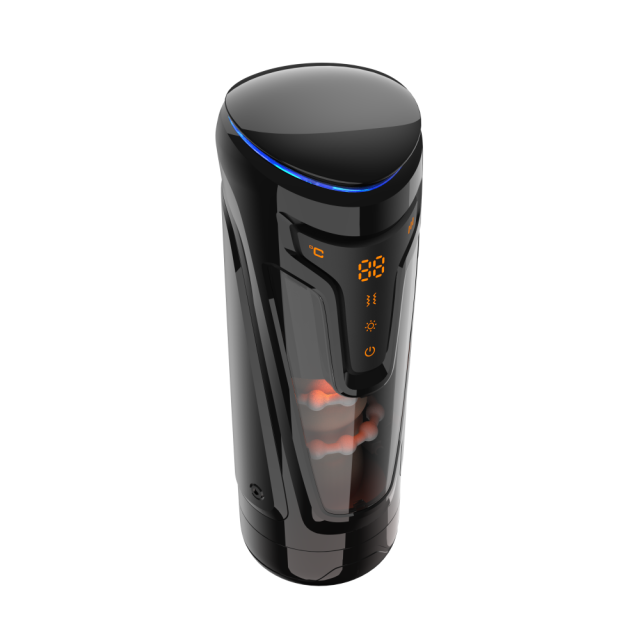 Dark Gray Automatic Male Masturbators - 8 Thrusting + 2 Heating Modes