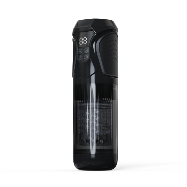 11.31'' Black Rechargeable Male Masturbator - 7 Thrusting + 7 Rotating + 7 Sucking + 7 Vibrating Modes