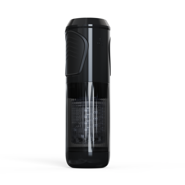 11.31'' Black Rechargeable Male Masturbator - 7 Thrusting + 7 Rotating + 7 Sucking + 7 Vibrating Modes