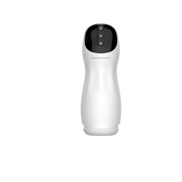 White Automatic Male Masturbators with Heating - 3 Sucking + 10 Vibrating Modes, Waterproof