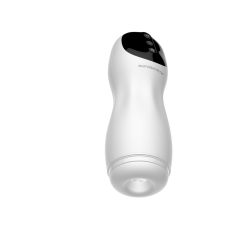 White Automatic Male Masturbators with Heating - 3 Sucking + 10 Vibrating Modes, Waterproof