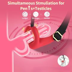 Red Rechargeable Silicone Oral Stimulation Vibrator – 10 Vibrating Modes Wearable Strap