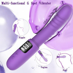 8.67" Purple Rechargeable Thrusting Vibrator – 9 Vibrating + 3 Thrusting Modes