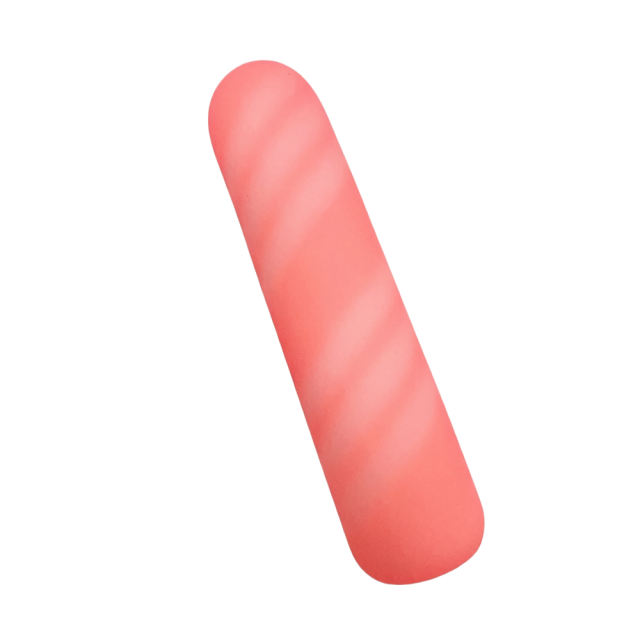 4.26" Coral Pink Dual-Color Spiral Rechargeable Silicone Vibrating Egg – 10 Vibrating Modes