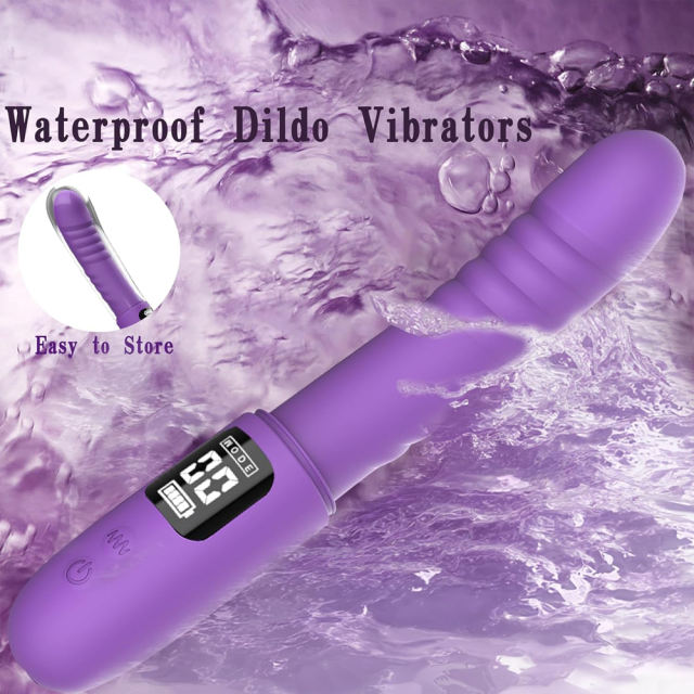 8.67" Purple Rechargeable Thrusting Vibrator – 9 Vibrating + 3 Thrusting Modes