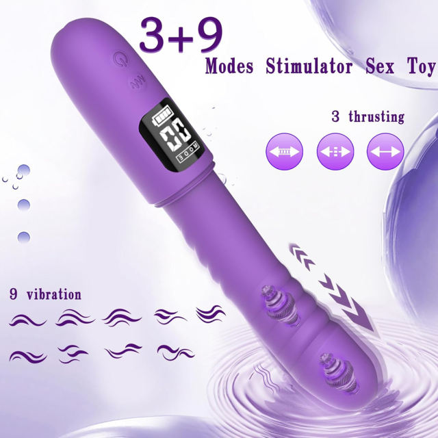8.67" Purple Rechargeable Thrusting Vibrator – 9 Vibrating + 3 Thrusting Modes