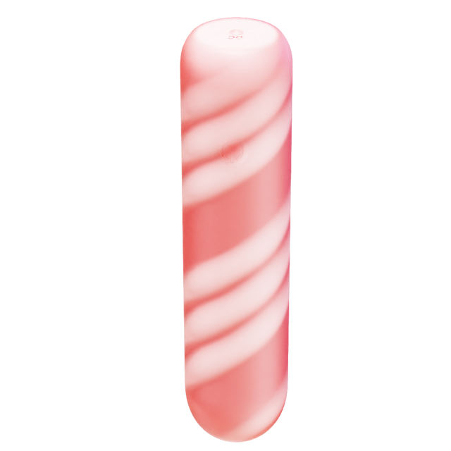 4.26" Coral Pink Dual-Color Spiral Rechargeable Silicone Vibrating Egg – 10 Vibrating Modes
