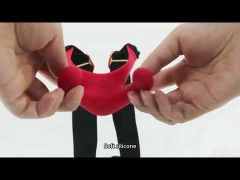 Red Rechargeable Silicone Oral Stimulation Vibrator – 10 Vibrating Modes Wearable Strap
