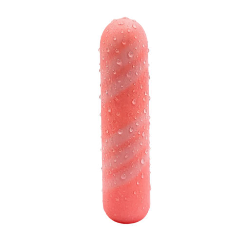 4.26" Coral Pink Dual-Color Spiral Rechargeable Silicone Vibrating Egg – 10 Vibrating Modes