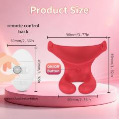 Red Rechargeable Silicone Oral Stimulation Vibrator – 10 Vibrating Modes Wearable Strap