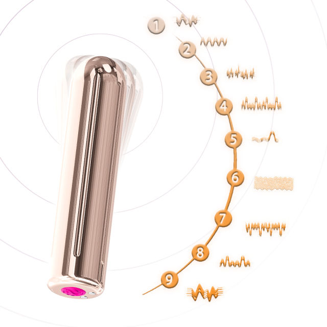 3.47" Rose Gold Vibrating Egg – 9 Speeds, Magnetic USB Charging, Waterproof