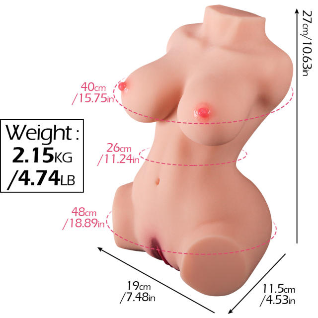 4.74LB Life-Like Flesh/Brown Colored TPE Sex Doll for Men