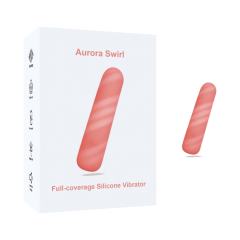 Customizable 4.26" Coral Pink Dual-Color Spiral Rechargeable Silicone Vibrating Egg – 10 Vibrating Modes