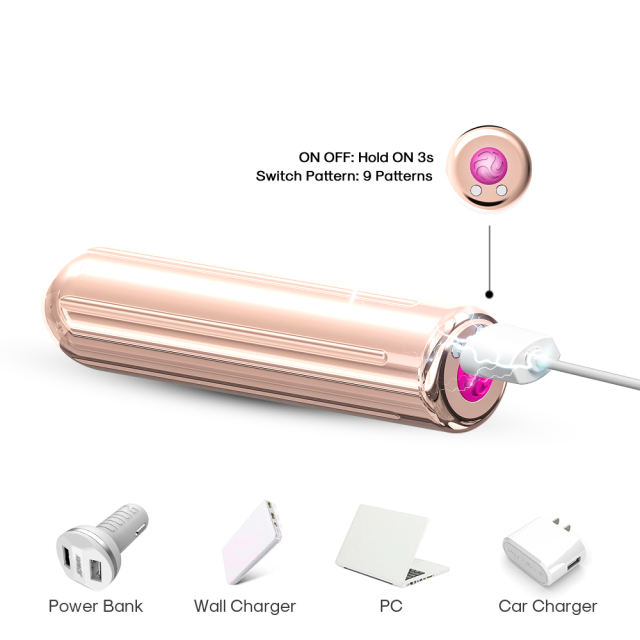 3.47" Rose Gold Vibrating Egg – 9 Speeds, Magnetic USB Charging, Waterproof