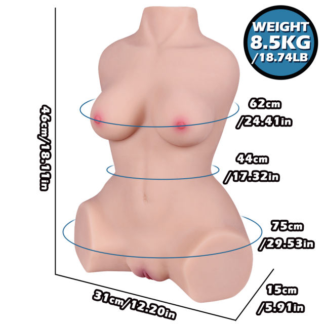 18.74LB Life-Like Flesh/Brown Colored TPE Sex Doll for Men