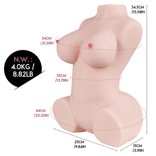 8.82LB Life-Like Flesh/Brown Colored TPE Sex Doll for Men