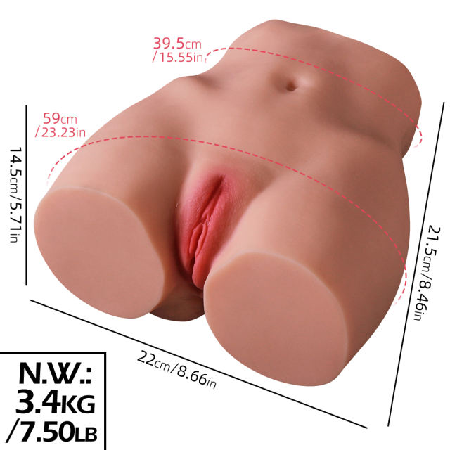 7.50LB Life-Like Flesh/Brown Colored TPE Sex Doll for Men