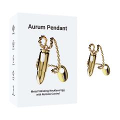 3.07'' Waterproof Rechargeable Gold Metal Vibrating Necklace Egg – 12 Modes and Remote-Controlled