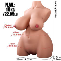 22.05LB Life-Like Flesh/Brown Colored TPE Sex Doll for Men