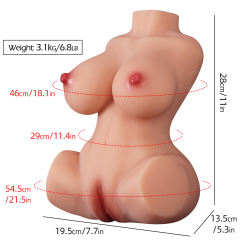 6.83LB Life-Like Flesh/Brown Colored TPE Sex Doll for Men