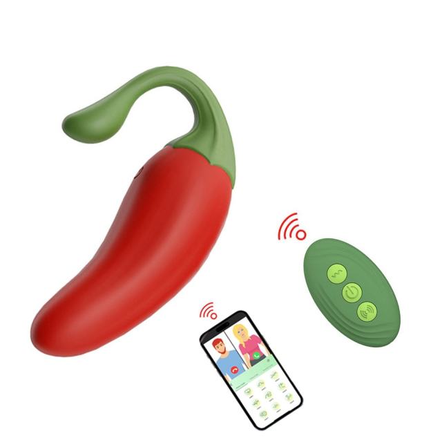 4.06" Chili Pepper App-Controlled Vibrator – 9 Vibrating Modes with Wireless Remote Control