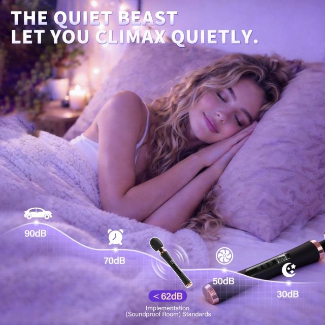 12.21" Black Rechargeable Silicone Powerful Wand Massager – 10 Vibrating Modes