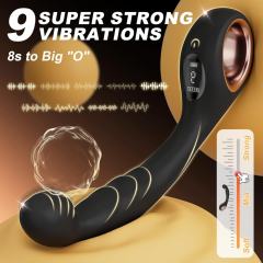8.08" Black Rechargeable Silicone G-Spot Vibrator – 9 Vibrating Modes Curved Pressure-Tip Design