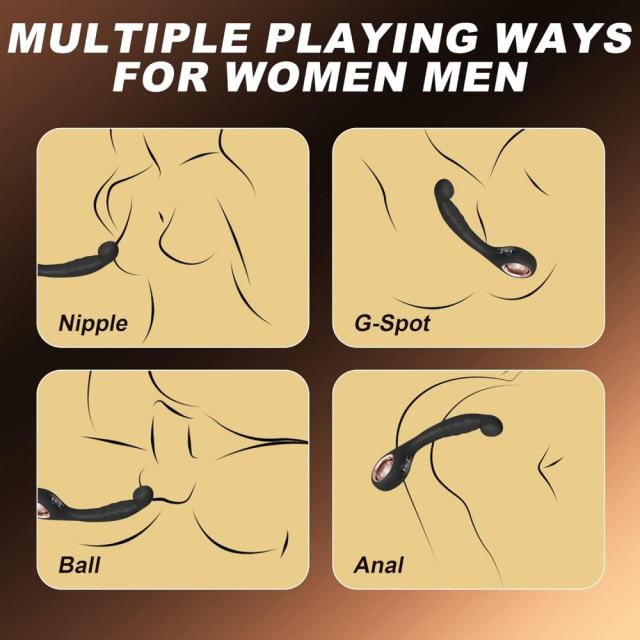 8.08" Black Rechargeable Silicone G-Spot Vibrator – 9 Vibrating Modes Curved Pressure-Tip Design
