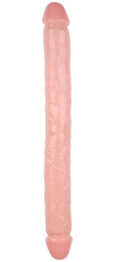17.7" Realistic PVC Double Ended Dildo – Color Options Available (Black/Flesh/Brown/Dark Brow)