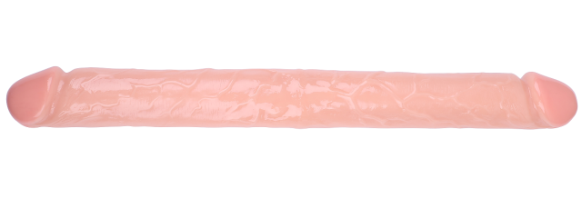 17.7" Realistic PVC Double Ended Dildo – Color Options Available (Black/Flesh/Brown/Dark Brow)