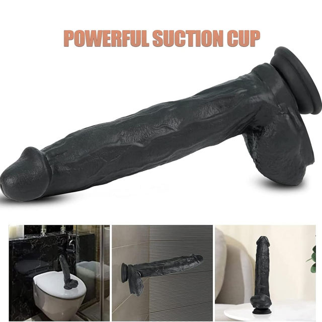 16.5" Ultra-Thick PVC Dildo – Color Options Available (Black/Flesh/Brown/Dark Brow)