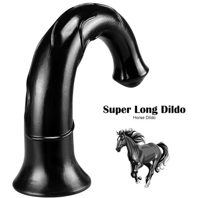 15.8" Ultra-Thick PVC Dildo – Horse Shape – Color Options Available (Black/Flesh/Brown/Dark Brow)