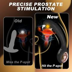 8.08" Black Rechargeable Silicone G-Spot Vibrator – 9 Vibrating Modes Curved Pressure-Tip Design