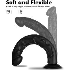 13.4" Realistic PVC Dildo – Color Options Available (Black/Flesh/Brown/Dark Brow)