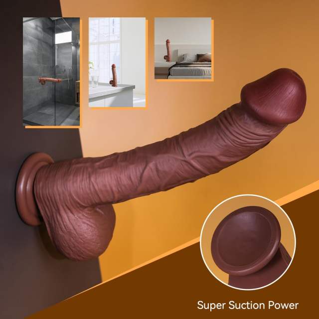 13" Thick PVC Dildo – Color Options Available (Black/Flesh/Brown/Dark Brow)