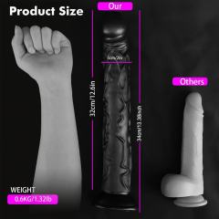 13.4" Realistic PVC Dildo – Color Options Available (Black/Flesh/Brown/Dark Brow)