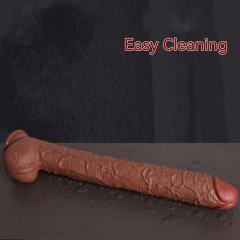 17" Realistic PVC Dildo – Color Options Available (Black/Flesh/Brown/Dark Brow)
