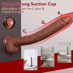 17" Realistic PVC Dildo – Color Options Available (Black/Flesh/Brown/Dark Brow)
