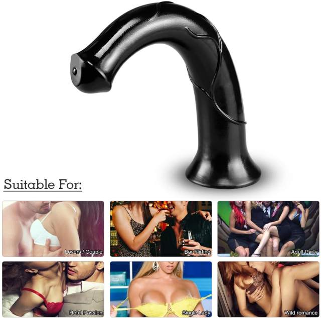 15.8" Ultra-Thick PVC Dildo – Horse Shape – Color Options Available (Black/Flesh/Brown/Dark Brow)