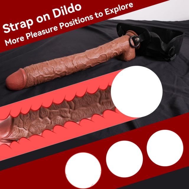 17" Realistic PVC Dildo – Color Options Available (Black/Flesh/Brown/Dark Brow)