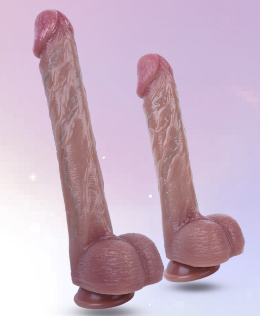 14.6" Thick Silicone Dildo – Color Options Available (Flesh/Brown/Dark Coffee)