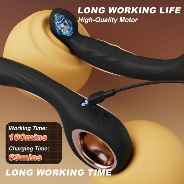 8.08" Black Rechargeable Silicone G-Spot Vibrator – 9 Vibrating Modes Curved Pressure-Tip Design
