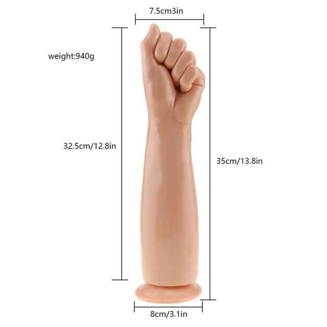 13" Ultra-Thick PVC Dildo – Color Options Available (Black/Flesh/Brown/Dark Brow)